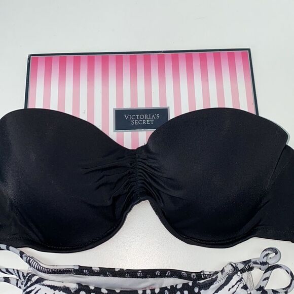 🔥VICTORIA SECRET SWIMSUIT 2pc 34C push-up //Small  New #2 - Picture 2 of 7